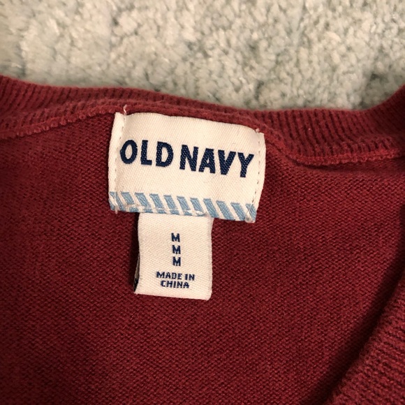 Men’s Old Navy Cranberry Argyle Sweater Med o - Picture 6 of 6